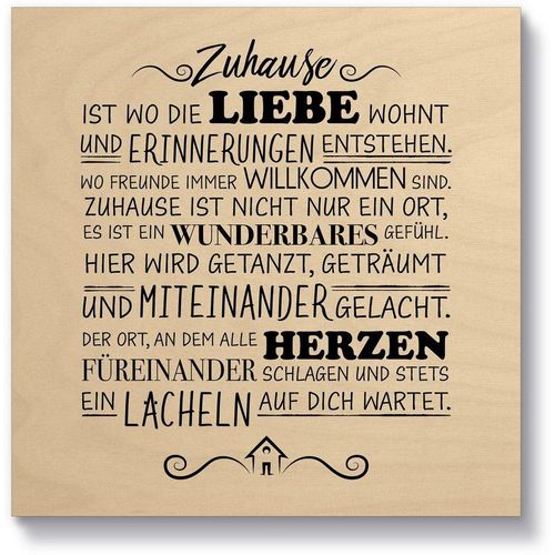 Artland Holzbild Zuhause I, Sprüche & Texte (1 St), beige