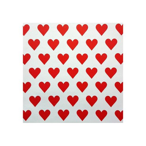 Star Geschenkpapier, Geschenkpapier Herzen 70cm x 2m Rolle rot / weiß