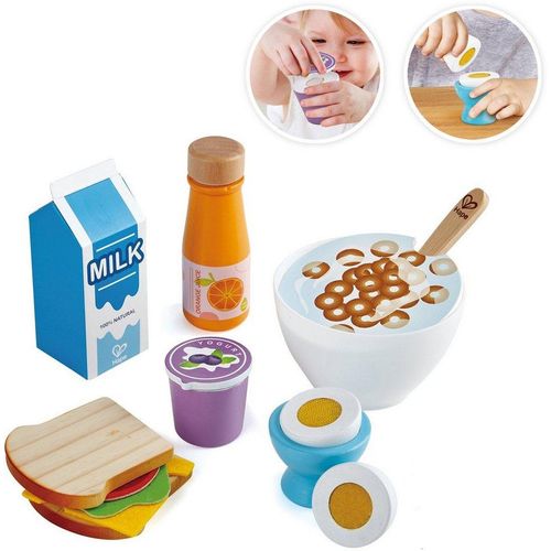 Hape Spiellebensmittel Frühstücks-Set, aus Holz; für Kaufladen oder Kinderküche, bunt