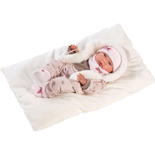 Llorens Babypuppe Nica mit Kapuzenjacke, 40 cm, Made in Europe, rosa|weiß