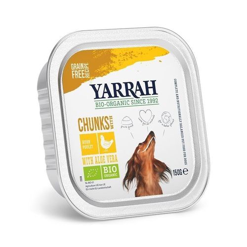 Yarrah Bio-Hundefutter Bröckchen, 12 x 150 g Huhn