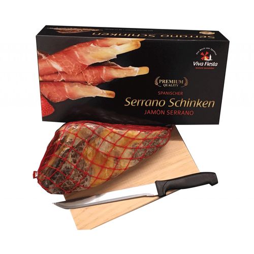 Spanischer Serrano Schinken Jamòn Serrano inkl. Ständer und Messer