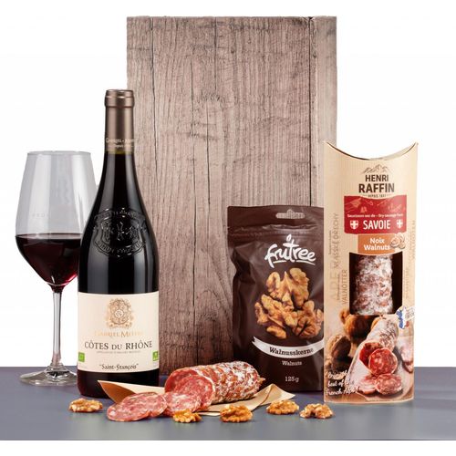 Rotwein-Cuvée zu französischer Salami und knackigen Walnüssen