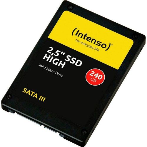 Intenso HIGH interne SSD (240 GB) 2,5" 500 MB/S Lesegeschwindigkeit, 480 MB/S Schreibgeschwindigkeit, schwarz