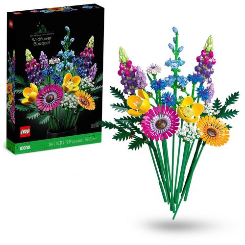 LEGO® Konstruktionsspielsteine Wildblumenstrauß (10313), LEGO® Icons, (939 St), Made in Europe, bunt