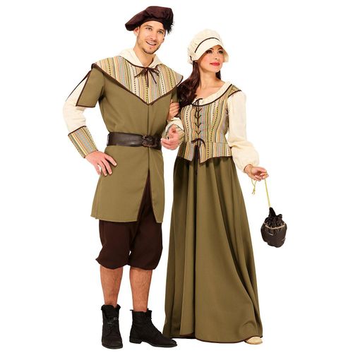 Kostüm „Mittelalter“ für Herren, oliv/natur/braun