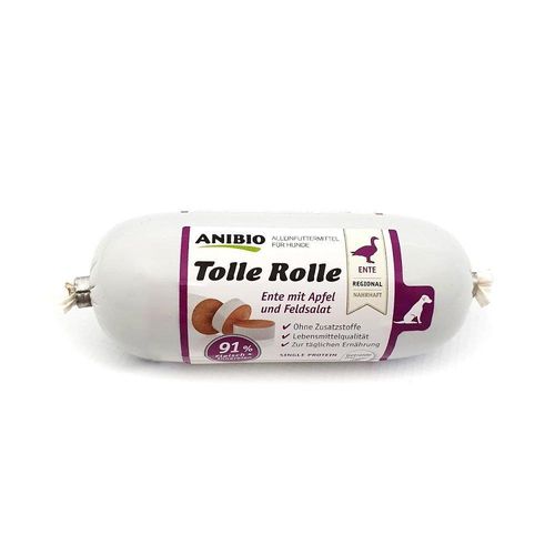 Anibio Tolle Rolle fleischhaltiges Hundefutter, Ente 200 g
