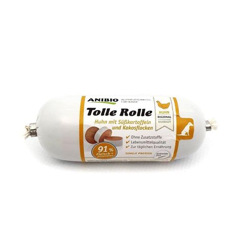 Anibio Tolle Rolle fleischhaltiges Hundefutter, Huhn 200 g