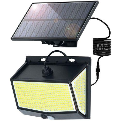 Solar-Außenleuchte mit Bewegungsmelder – 468 LEDs, wasserdicht IP65, 3 Lichtmodi, 5m Kabel, 270° Solar-Außenleuchte für Garten, Durchgang, Garage