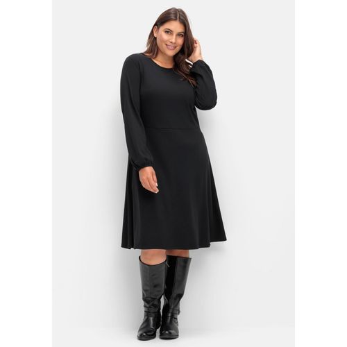 Kleid aus Interlock, mit ausgestelltem Rock, schwarz, Gr.50