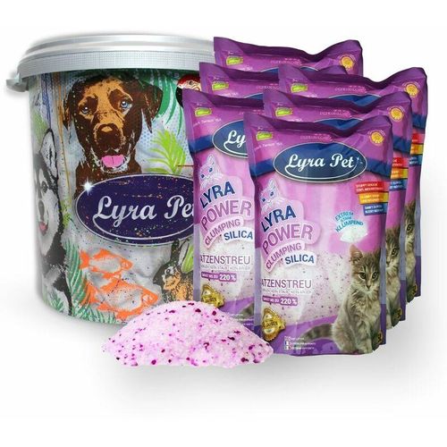Lyra Pet - 6 x 5 Liter ® Lyra Power Silica Silikat klumpend Katzenstreu in 30 l Tonne