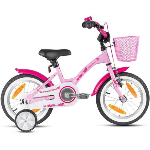 Kinderfahrrad PROMETHEUS BICYCLES „Hawk“ Fahrräder Gr. 23 cm, 14 Zoll (35,56 cm), rosa Kinder Kinderfahrräder
