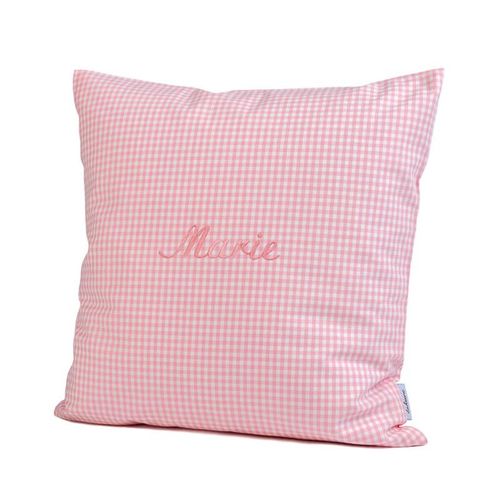 Personalisiertes Kissen UNI rosa (Farbe: grau)