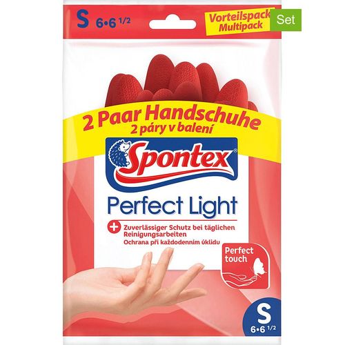 Spontex 7er-Set: Haushalts- Schutzhandschuhe in Rot, je 2 Paar - 7/7,5