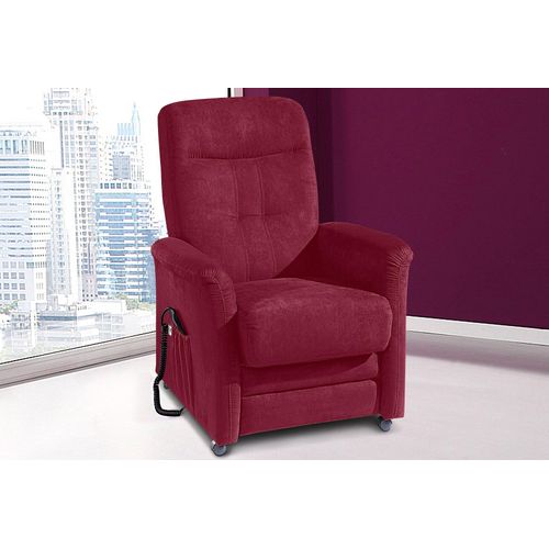 TV-Sessel SIT&MORE „Charlie“ Sessel Gr. Luxus-Microfaser ALTARA NUBUCK, mit Motor-mit Aufstehhilfe, B/H/T: 76 cm x 103 cm x 91 cm, rot (bordeaux) Fernsehsessel und TV-Sessel wahlweise mit Motor Aufstehhilfe