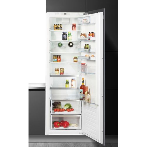 E (A bis G) BOSCH Einbaukühlschrank „KIR81AFE0“ Kühlschränke Gr. Rechtsanschlag, weiß Einbaukühlschränke ohne Gefrierfach Kühlschrank