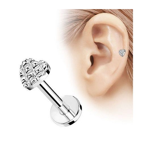 Taffstyle Piercing-Set Tragus Ohr Knorpel Helix Piercing Herz Muster