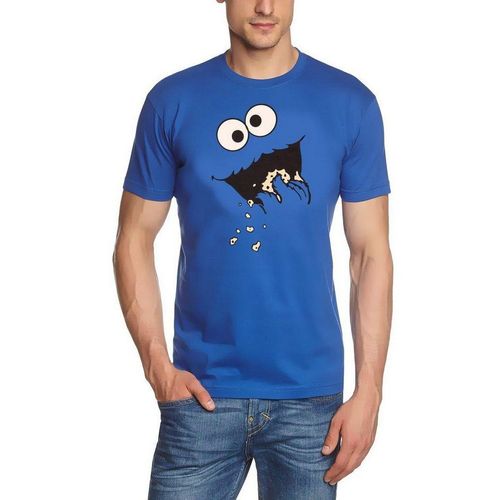 coole-fun-t-shirts Kostüm Krümmelmonster T-Shirt Damen + Herren Cookie Monster Kekse