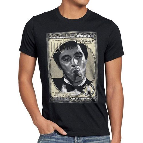 style3 Print-Shirt Herren T-Shirt Tony Dollar montana scarface al pacino pablo exobar kokain schein