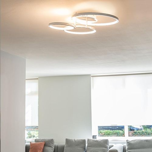 Moderne plafondlamp wit incl. LED en dimmer- Rondas