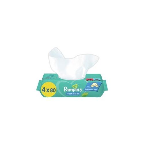 Pampers Fresh Clean XXL feuchte Feuchttücher für Kinder für empfindliche Oberhaut 4×80 St.