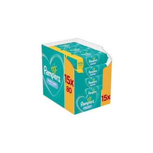 Pampers Fresh Clean XXL feuchte Feuchttücher für Kinder für empfindliche Oberhaut 15×80 St.