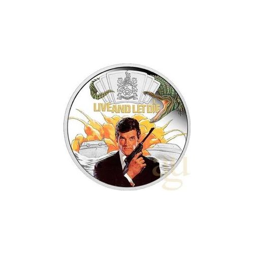 1 Unze Silbermünze Tuvalu James Bond 007 - Live and Let Die - coloriert - pro...