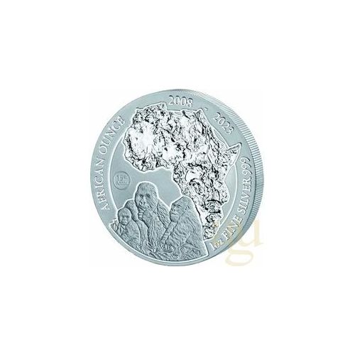 1 Unze Silbermünze Ruanda Berggorilla 2023 - 15 Jahre Jubiläum