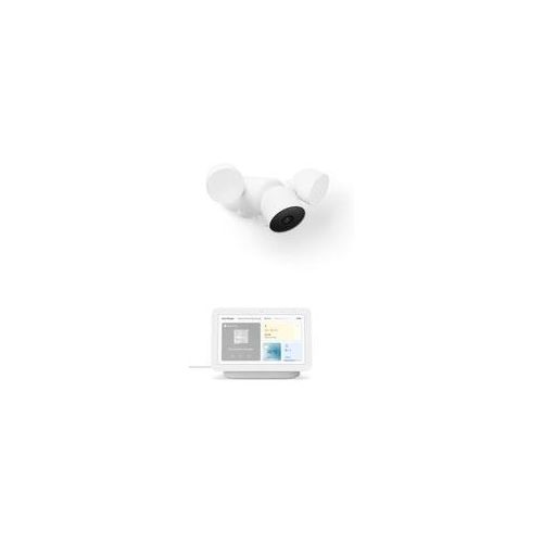 Google Nest Cam mit Flutlicht (Outdoor mit Kabel) + Google Nest Hub (2. Generation)