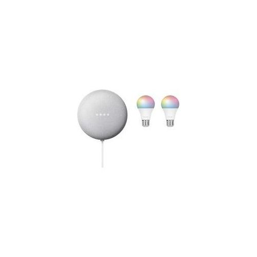 Google Nest Mini + Hombli Smart Bulb E27 Color 2er-Pack