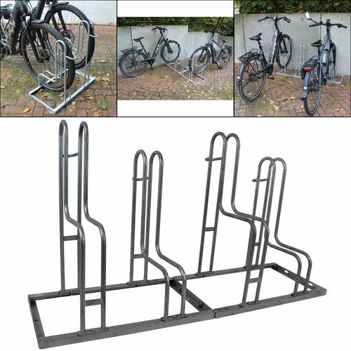 Fahrradständer Reihenparker für 4 Fahrräder feuerverzinkt 2×2 Mehrfachständer Radständer
