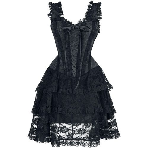 Gothicana by EMP Kurzes Korsagen Kleid mit Spitze Kurzes Kleid schwarz in M