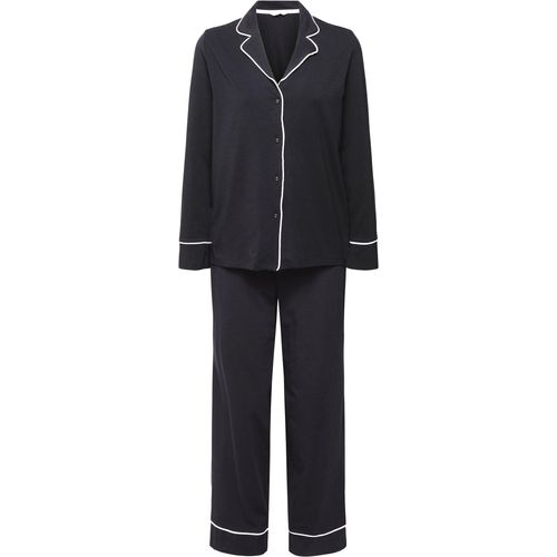 ESPRIT Beautyful Basics Pyjama, Reverskragen, für Damen, schwarz, 40