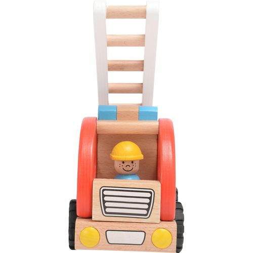 Goki Holzfahrzeug „Feuerwehr Leiterwagen“, mehrfarbig