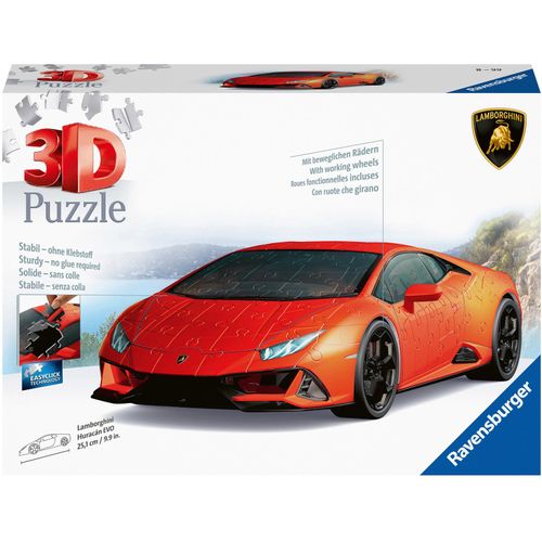 Ravensburger 3D-Puzzle "Lamborghini Huracán EVO", 108 Teile, rot