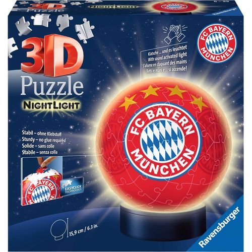 Ravensburger 3D-Puzzle „FC Bayern München“, Leuchtsockel, 72 Teile