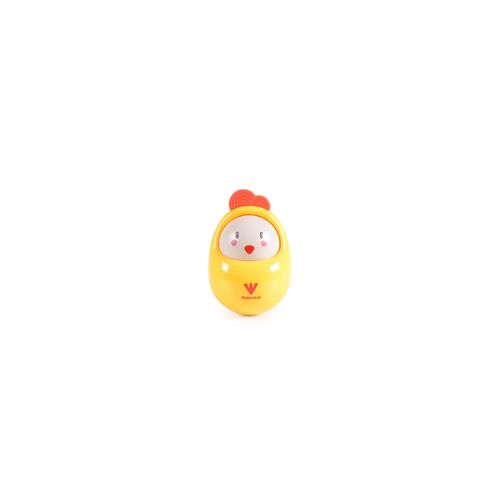 Moni Babyspielzeug Roly Poly Rassel, balancierendes Ei, Beißring, ab Geburt gelb