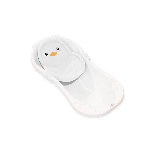 Lorelli Baby Badenetz Pinguin, Clips aus Kunststoff, Badewannennetz, ab Geburt weiß