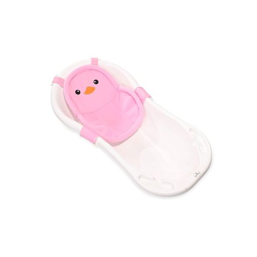 Lorelli Baby Badenetz Pinguin, Clips aus Kunststoff, Badewannennetz, ab Geburt rosa