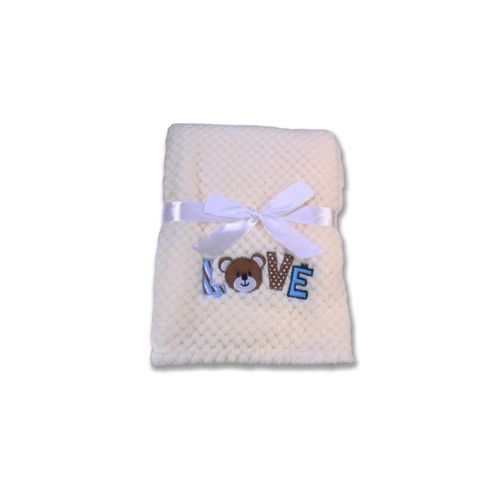 Cangaroo Babydecke Freya, Größe 80 x 110 cm kuschelige Babydecke aus Fleece weiß