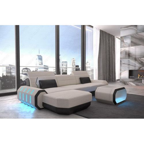 Sofa Roma mit LED und Stoffbezug
