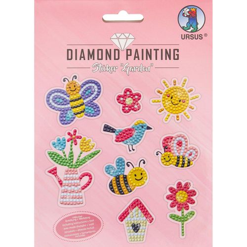 Ursus Diamantenstickerei Sticker „Garten“, 9 Sticker