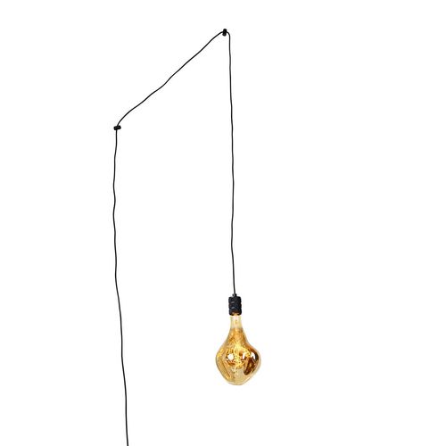 Design hanglamp zwart met stekker incl. LED lamp dimbaar - Cavalux