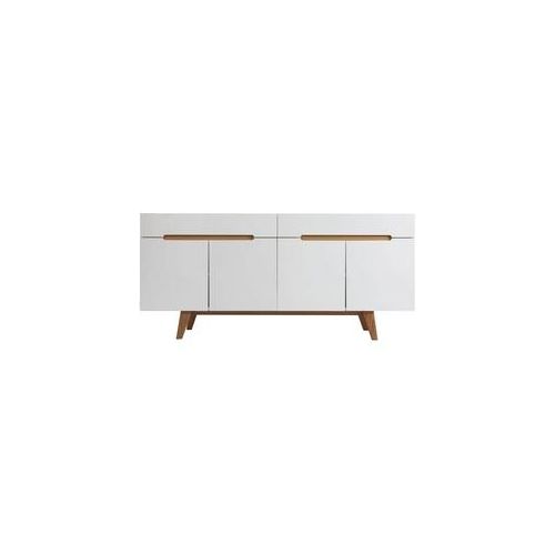 Sideboard Skandinavienstil Weiß glänzend und Esche 180 cm MELKA