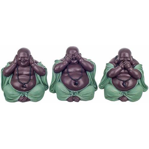 Buddha -Figurenfiguren Buddha -Figur sieht/höre 3 Einheiten Buddhas Blue 16x19x19cm 26628 – Azul – Signes Grimalt