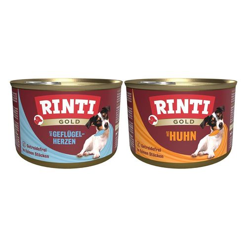 Rinti Gold Mixpaket mit Geflügelherzen & Huhn 24x185g