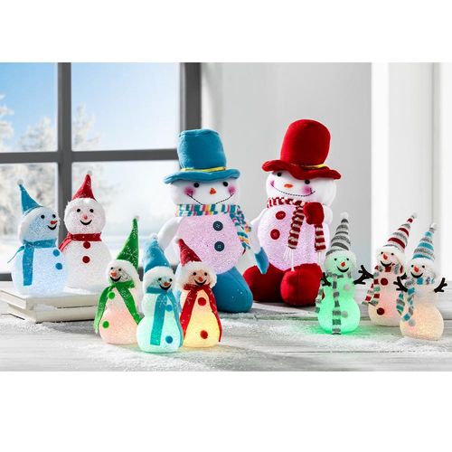 LED-Schneeballfiguren - 3er-Pack, Bunt