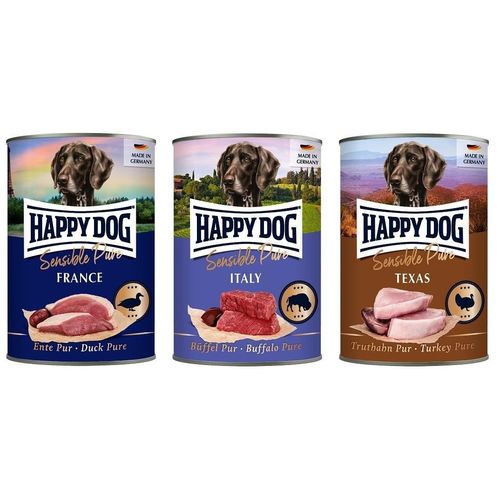 48 x 400g Dose Happy Dog Pur getreidefrei – Sorten frei wählbar