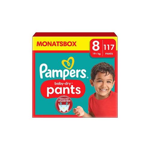 Pampers® Windeln Monatsbox baby-dry™ pants Größe Gr.8 (19+ kg) für Kids und Teens (4-12 Jahre), 117 St.