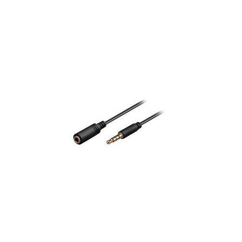 Kopfhörer- und Audio Verlängerungskabel AUX ></noscript> 3,5mm 4 Pin slim schwarz, 3 Meter